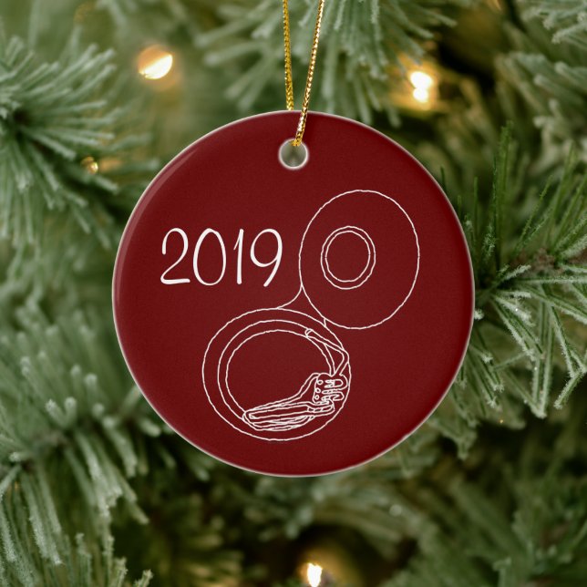 Rough Tuba Teckning Julgransprydnad Keramik (Träd)