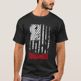 Roughnackamerikansk Flagga Oilfield T Shirt