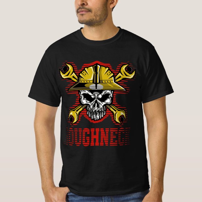 ROUGHNECK SKULL-logotyp T Shirt (Framsida)