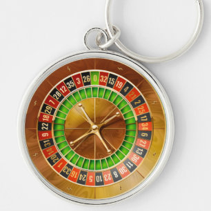 Roulett 1 Keychains Rund Silverfärgad Nyckelring
