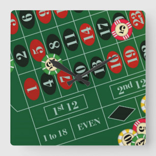 Roulette Anpassningsbar Wall Clock Fyrkantig Klocka