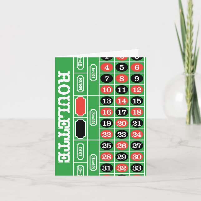 Roulette Bord - Casino Gamble to Win Kort (Framsida)