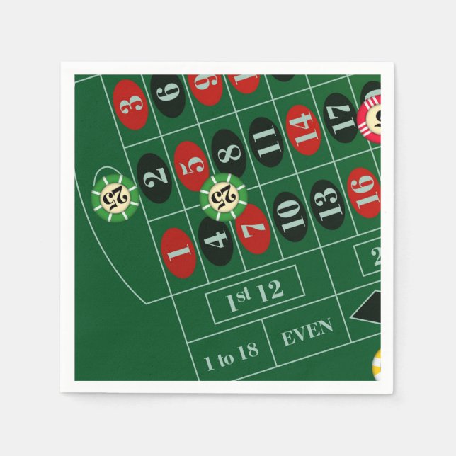 Roulette Bord Casino Pappersservett Set (Framsidan)