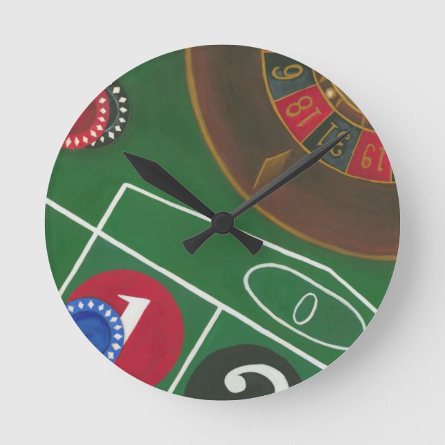 Roulette Bord med Chip och hjul Rund Klocka (Framsida)