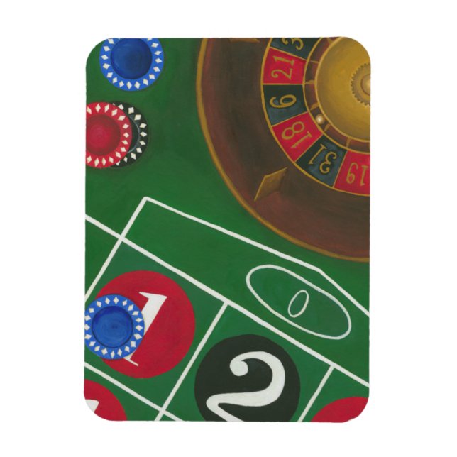 Roulette Bord med Chip och Wheel Magnet (Vertikal)