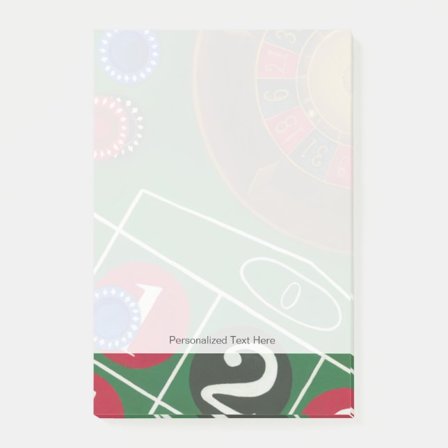 Roulette Bord med Chip och Wheel Post-it Block (Framsida)