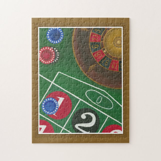 Roulette Bord med Chip och Wheel Pussel (Vertikal)