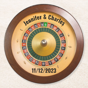 Roulette Casino Thned Bröllop Underlägg Papper Rund