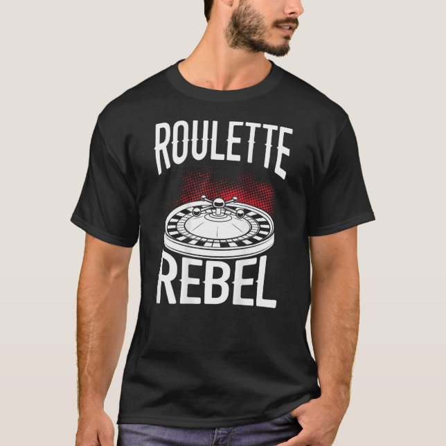 Roulette Rebel Backprint Casino T Shirt (Framsida)
