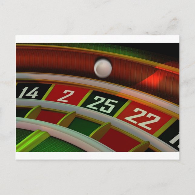 Roulette Rulet Casino Game Vykort (Framsida)