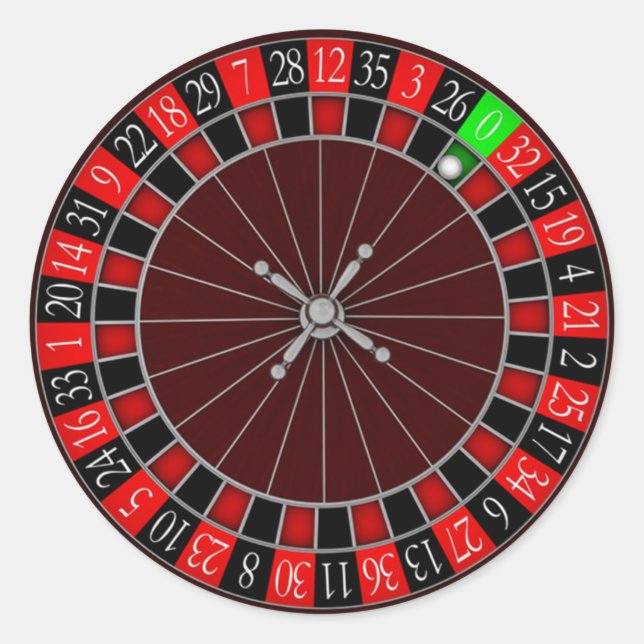 ROULETTE WHEEL RUNT KLISTERMÄRKE (Framsida)