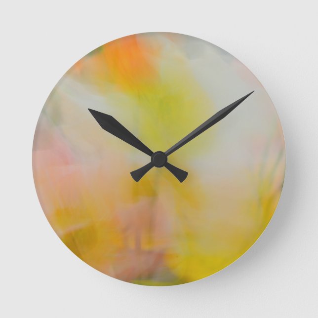 Round Acrylic Wall ClocAbstract Poppies Photograph Rund Klocka (Framsida)