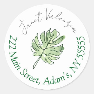 Round address labels runt klistermärke