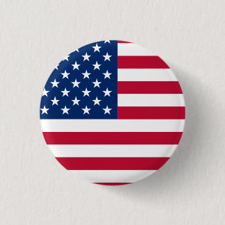 Round American Flagga Knapp