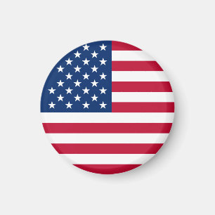 Round American Flagga Magnet