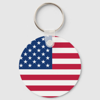 Round American Flagga Nyckelring