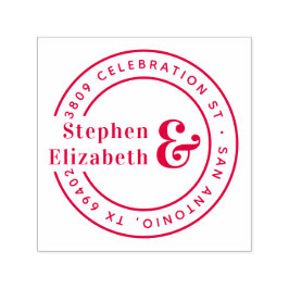 Round Ampersand Bröllop Returadress Självfärgande Stämpel