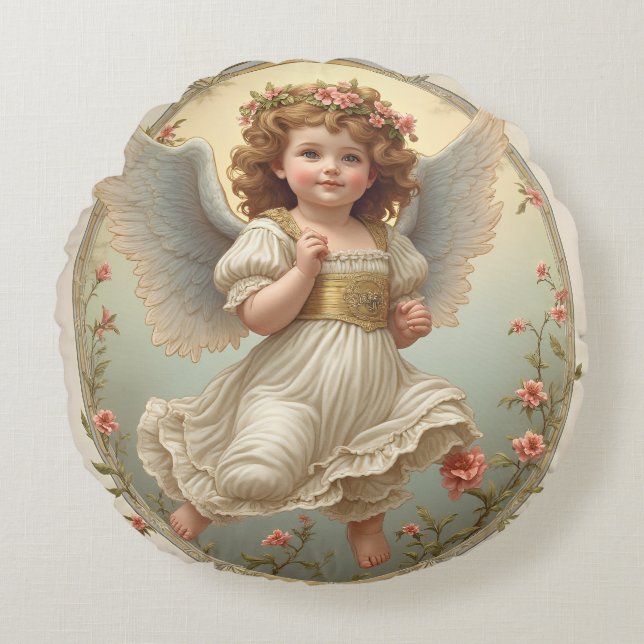 Round Angel Pillow Rund Kudde (Framsidan)