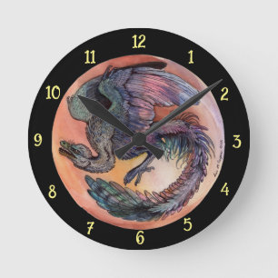 Round Archaeopteryx Rund Klocka
