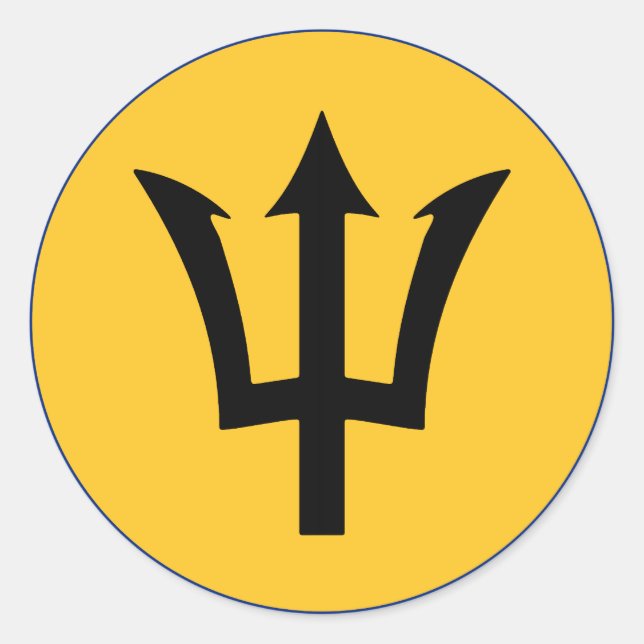 Round Barbados Flagga Runt Klistermärke (Framsida)