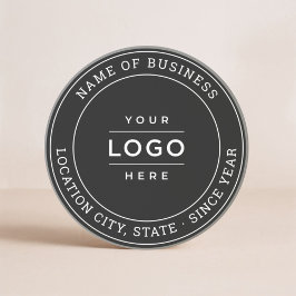 Round Black Anpassningsbar Business Logotyp Brande Underlägg