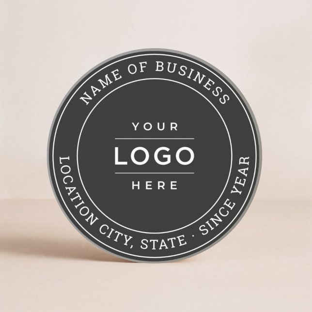 Round Black Anpassningsbar Business Logotyp Brande Underlägg (Skapare uppladdad)