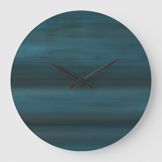 Round Blue Rain Abstract Wall Clock Stor Klocka (Framsida)