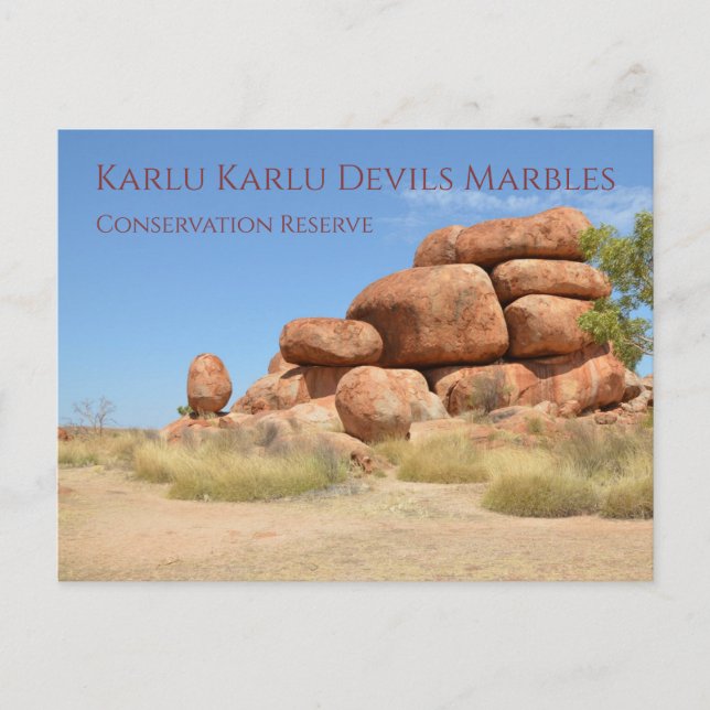 Round Boulders, Karlu Karlu, Djävulen Marbles Vykort (Framsida)