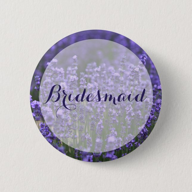 Round Bridesmaid Lila Lavender WedButtons Knapp (Framsida)