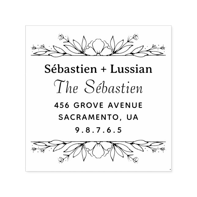 Round Bröllop Självfärgande Stämpel (Design)