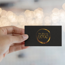 Round Business Logotyp på Black Promo Visitkort