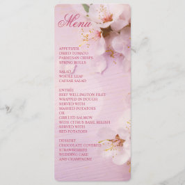 Round Cherry Blommar Elegant bröllop Menu Meny