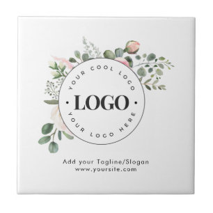 Round Circle Anpassningsbar Company Logotyp Blommi Kakelplatta