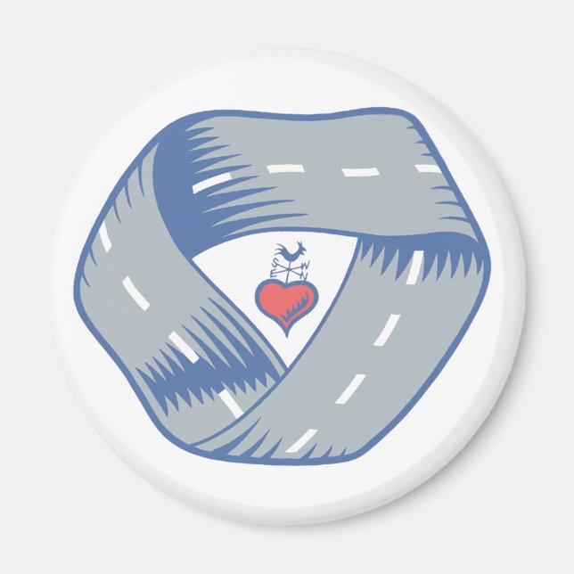 Round CR Road Logotyp Magnet (Framsidan)