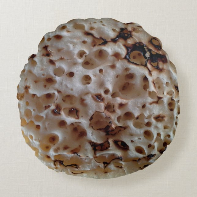 Round Crumpet Cushion Pillow Rund Kudde (Framsidan)