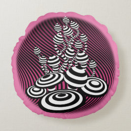 Round cushion neon rosa Magic Mushroom bomull Rund Kudde