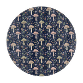 Round Dark Navy Fungi Dark Academia Circle Cheese 