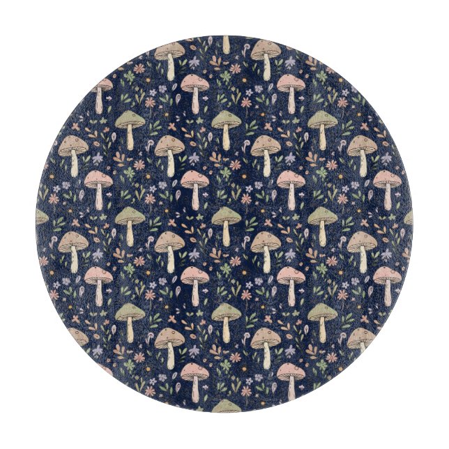 Round Dark Navy Fungi Dark Academia Circle Cheese  (Framsidan)