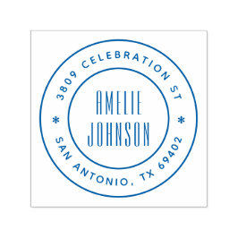 Round Deco Typography Namn Returadress Självfärgande Stämpel