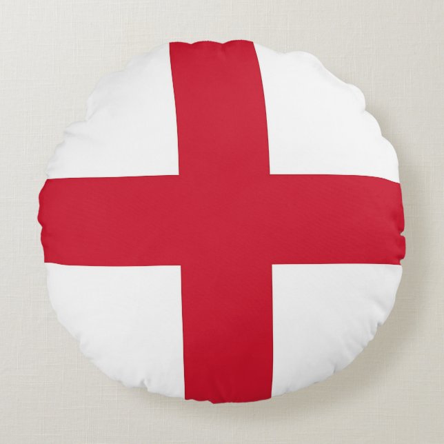 Round Dekorativ kudde med flagga av England, Fören (Framsidan)