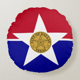 Round Dekorativ kudde med flagga Dallas USA
