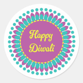 Round Diwali Stickers Runt Klistermärke