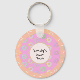 Round Donut Touch Rosa Keychain Nyckelring