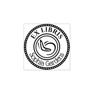 Round Ex Libris Boomerang - Decorative Kant Stämpel