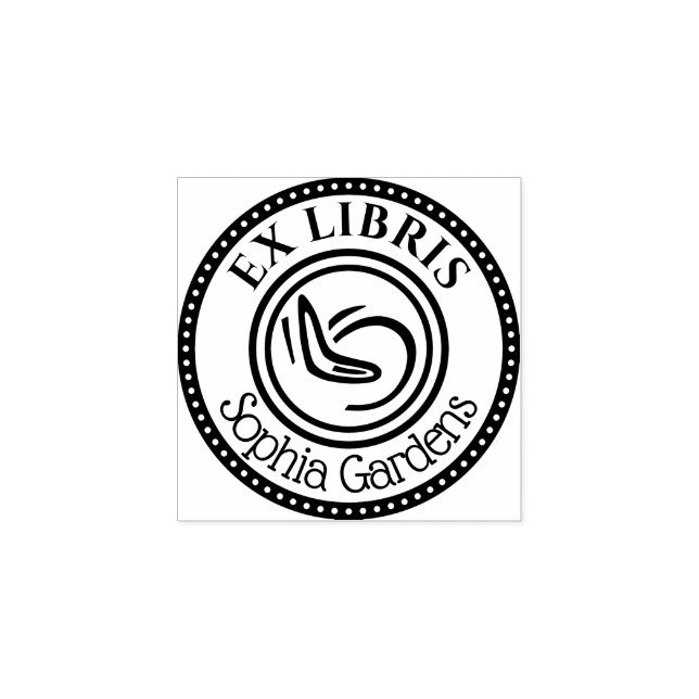 Round Ex Libris Boomerang - Decorative Kant Stämpel (Tryck)