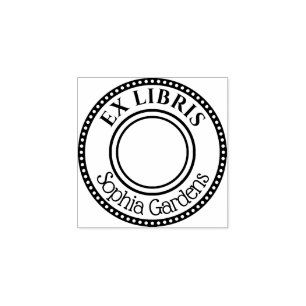 Round Ex Libris Decorative kant Stämpel