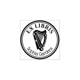 Round Ex Libris - Harp Stämpel