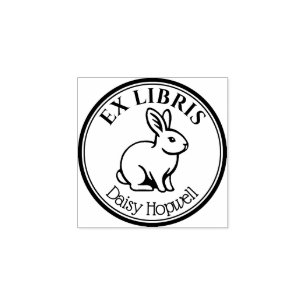 Round Ex Libris Rabbit Stämpel