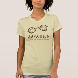 Round Eyeglasses Imagine Tee Shirt