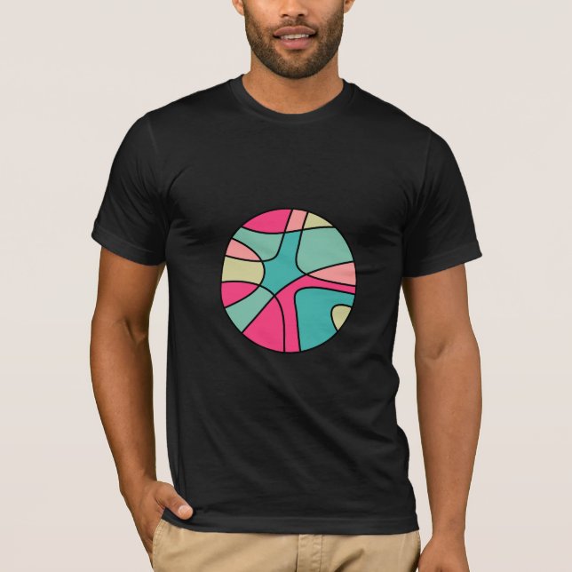 Round Färg Abstrakt 160422(04) T-Shirt (Framsida)